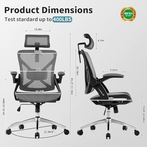 Executive Office Chairs Gaming Chairs with Headrest Lumbar,Grey