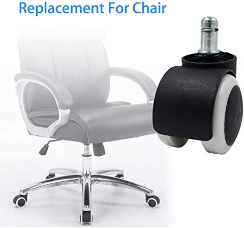 2 Inch Office Chair Caster Wheels, Quiet Rubber Replacement Chair Wheels