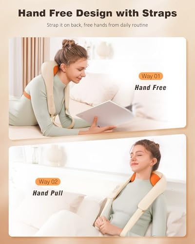 KNQZE Cordless Neck Massager for Pain Relief Deep Tissue with Heat