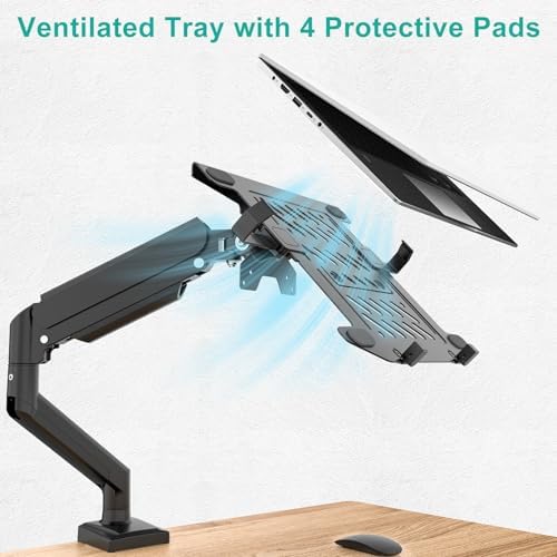 WALI Laptop Desk Mount for 17" Notebook and 34" Screens, Holds 22-26.4 lbs