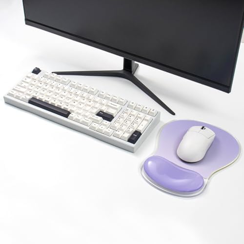 Purple Mouse Pad with Gel Wrist Rest Support, Ergonomic Desk Accessories