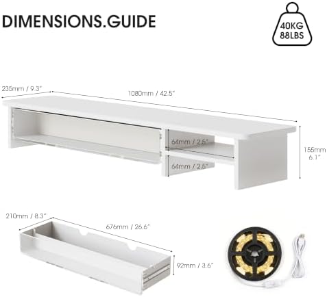 Fenge Monitor Stand with Acrylic Display Drawer for Figures & Collectibles