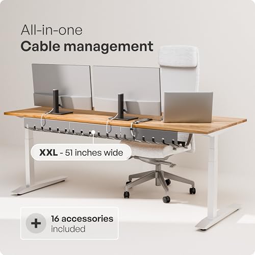 PAMO Cable Management Under Desk, Set of 3 - Grey/Silver