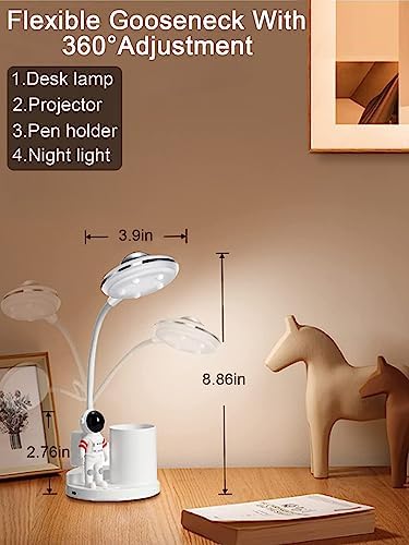 Astronaut Desk Lamp for Kids,Star Space Projector Galaxy Small Desk Lamps