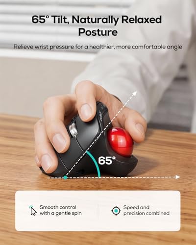 Nulea Wireless Ergonomic Vertical Trackball Mouse Thumb Control