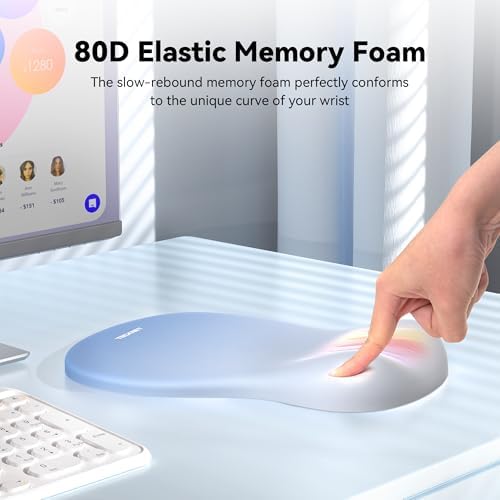 TECKNET Ergonomic Mouse Pad with Wrist Rest, Smooth Surface & Non-Slip Base