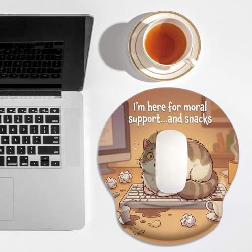 Britimes Ergonomic Mouse Pad with Wrist Support, Cat Coffee