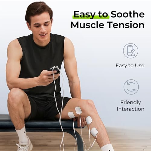 AUVON 3-in-1 TENS Unit Muscle Stimulator, 40 Levels for Gradual Pain Relief
