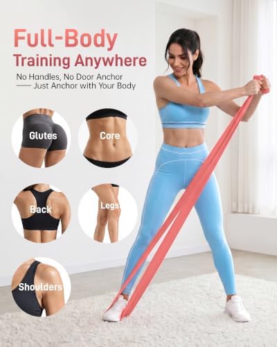 Renoj Pilates Flexbands, 5-Pack Latex-Free Resistance Bands Set – Exercise Bands for Pilates, Yoga, Stretching & Physical Therapy | Home Gym Equipment for Women & Men
