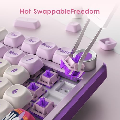 My Little Pony Wireless Mechanical Keyboard - 101 Keys RGB Gaming Keyboard with Custom Linear Switches, Hot-Swap & Knob Control, Triple Connection (BT5.0/USB-C/2.4GHz), Ergonomic for Work & Gaming