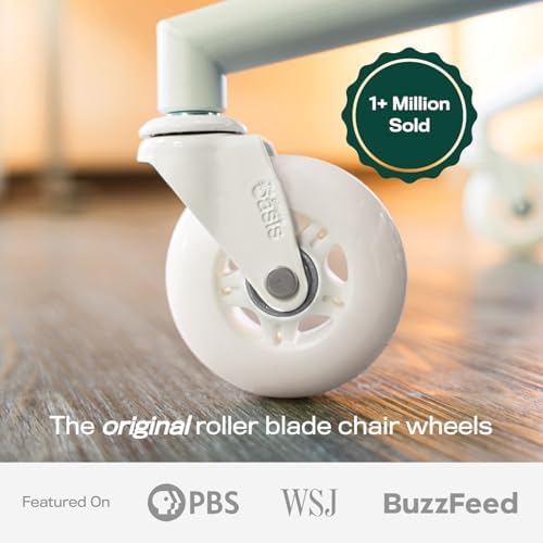 The Office Oasis Original Office Chair Wheels (As Seen On PBS), White
