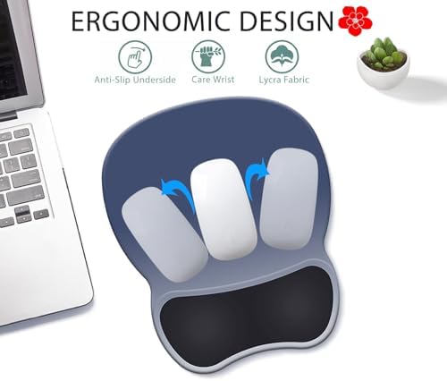 Ergonomic Mouse Pad with Wrist Rest, Comfortable Gel Concave Mouse Pad