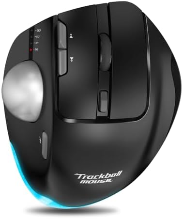 Docooler F-33 Wireless Trackball Mouse Easy Thumb Control