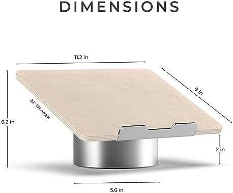 HumanCentric Laptop Riser for Desk, Maple Wood Top Space Gray Aluminum Base