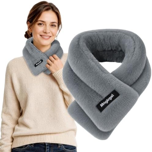 Magic Gel Microwave Heating Pad for Neck and Shoulder Pain Relief, Moist Heat Neck Warmer with Clay Beads, Soft Heated Neck Wrap for Stiff Neck, Muscle Tension & Hot Compress Therapy