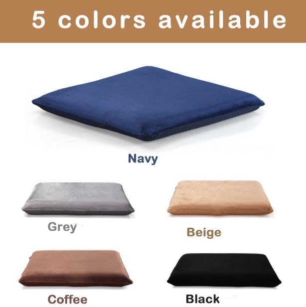 Augld Square Chair Seat Cushion Memory Foam Chair Cushion for Kitchen, Dining,Office or Car 18x18 in Black
