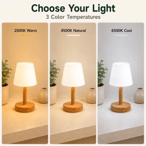 Rechargeable Table Lamp, Mini Cordless Shower Lamp for Bathroom, IP54