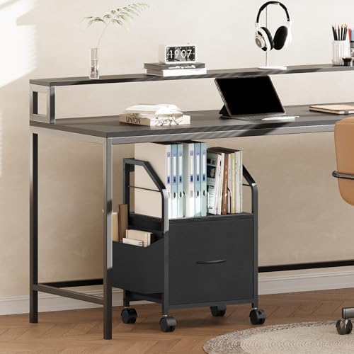 MAHANCRIS Small File Cabinet, Rolling Filing Cabinet for Under Desk
