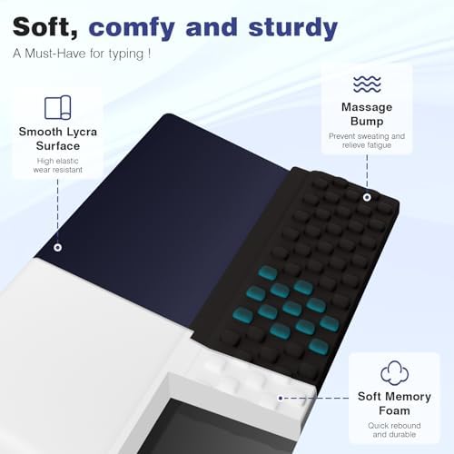 Ospelelf Keyboard Wrist Rest, Ergonomic Memory Foam Wrist Support for Typing & Gaming, Tilted Keyboard Pad, Aesthetic Desk Accessories for Office, Relief for Carpal Tunnel & Wrist Pain, Black Blue