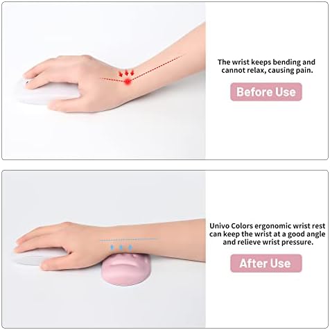 UnivoColors Pink Superfine Memory Foam Wrist Rest Soft Gel Ergonomic Mouse Pad Wrist Support for Mouse, Gaming, Computer, Laptop, Office