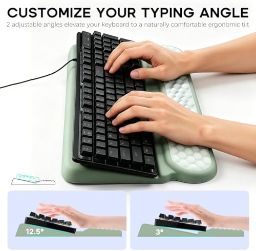 Wrist Rest with Keyboard Stand, Ergonomic Memory Foam Wrist Support