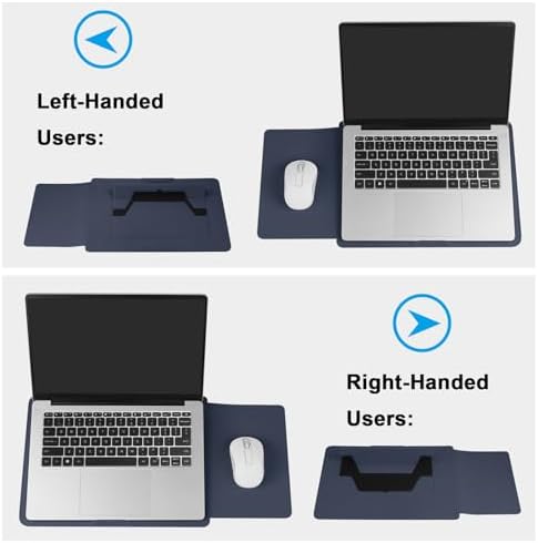 HoYiXi 13.3'' /13.6'' Laptop Sleeve Case PU Leather with Stand Compatible with MacBook Pro 14/MacBook Air 13(M1 M2)/ASUS Vivobook 14/Dell XPS 13/ASUS Matebook,13-14'' Laptop Bag,Blue