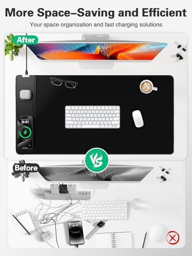Mouse Pad, Office Desk Mat, Large Gaming Mousepad with Superior Micro-Weave Cloth, XXL Desk Pad with Stitched Edges, Non-Slip, Waterproof Writing Keyboard Pad for Gamer, Laptop, Work & Home