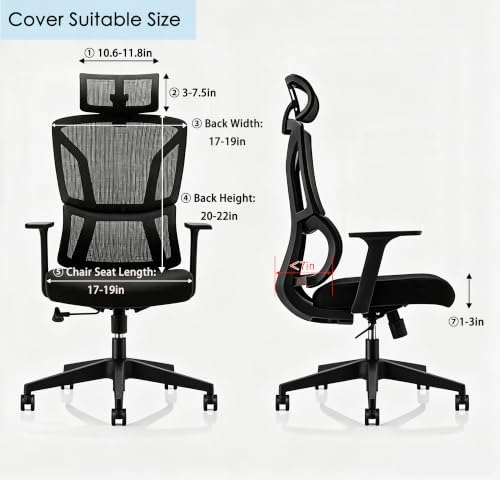 Ergonomic Office Chair Cover with Headrest Cover Green Water-Repellent Stretch 2-Piece Jacquard Office Desk Chair and Headrest Slipcover Cat Scratch Proof Washable