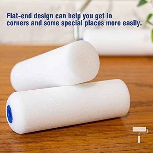 Mister Rui High Density Foam Paint Roller, 10 pcs, 4 Inch Mini Paint Roller