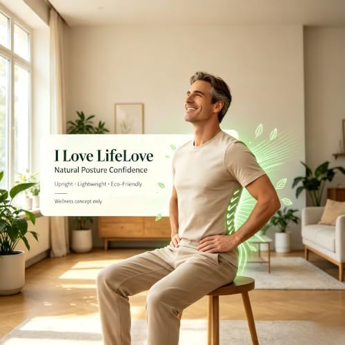 LifeLove Adjustable Posture Support Brace for Upper Back & Shoulders, Fits Height Under 200cm & Waist Under 120cm