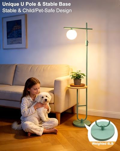 Lightdot Floor Lamps with Table, 66IN Dimmable Modern Standing Tall Lamp