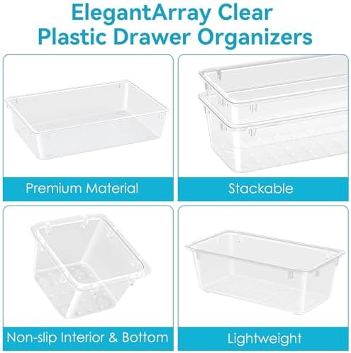 24 PCS Drawer Organizer Set, Makeup Organizers, Tool Storage Trays