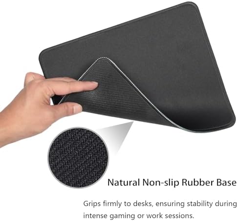 Black Office/Gaming Mouse Pad, 10.2 x 8.2 Inches Cute Stitched Desk Mat