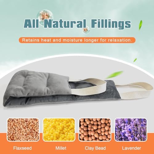 uncn Heating Pad for Neck Shoulders and Back Microwavable Wrap Weighted Neck Warmer 32x5in Microwave Heat Wrap Rice Beanbag Lavender Scented 1.5Pounds