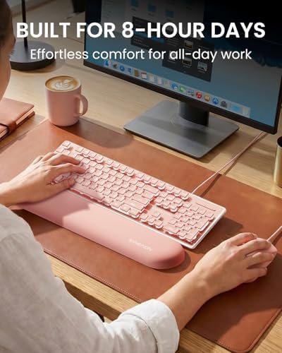 Wired Keyboard and Mouse Combo, White Backlit with Detachable Wrist Rest