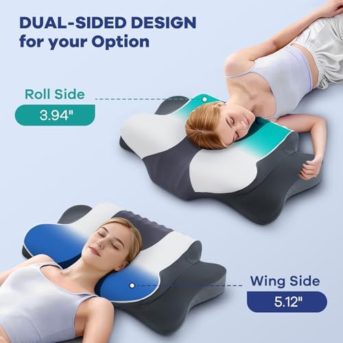 DONAMA Cervical Pillow for Neck Pain, Ergonomic Memory Foam Contour Pillow