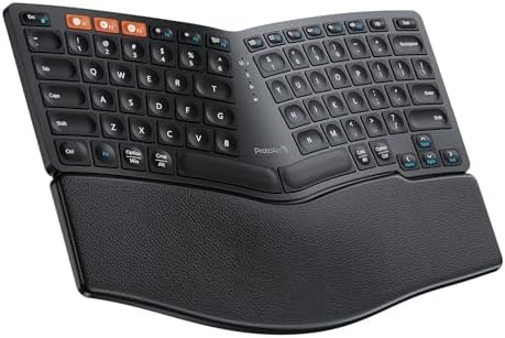 ProtoArc EK04 Mini Ergonomic Keyboard Black and EM01 NL Trackball Mouse