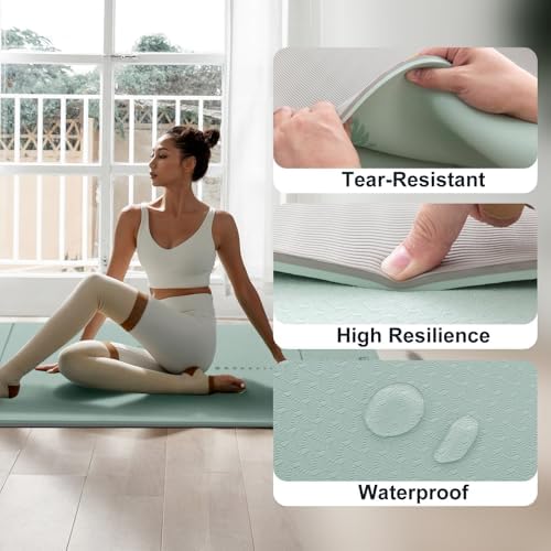 UMINEUX Yoga Mat Extra Thick 1/3'' & 2/5" Non Slip Yoga Mats for Women Eco Friendly TPE Fitness Exercise Mat with Carrying Sling & Storage Bag