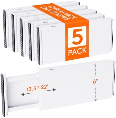 Lifewit 6" Tall Upgrade Drawer Dividers, Adjustable Deep Drawer Organizer