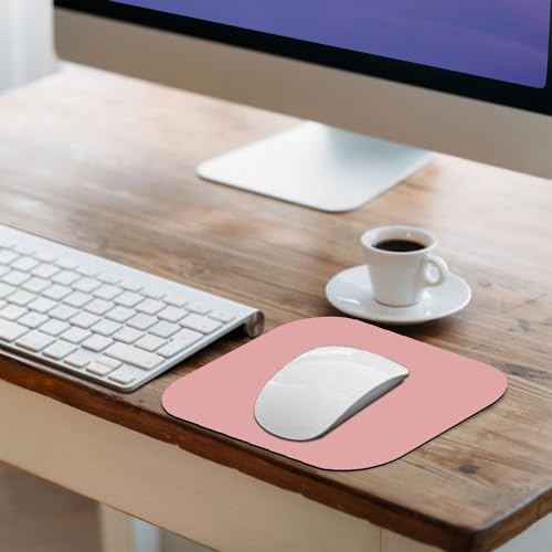 Mini Mouse Pad, 6x6 Inches, Waterproof Non-Slip Rubber Base, for Laptop, Keyboard Tray, Wireless Mouse, Home, Office, Travel (Pink)