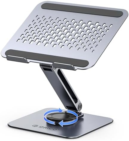 ORICO Adjustable Laptop Stand with 360° Rotating Base, Aluminum ST10-Gray