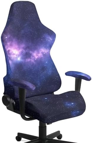 Galaxy Game Chair Cover 4-Piece Game Chairs Protector Cover Fits PC/Office Recliners Soft Furniture Protector Anti-Scratch & Washable for Gamer/Work
