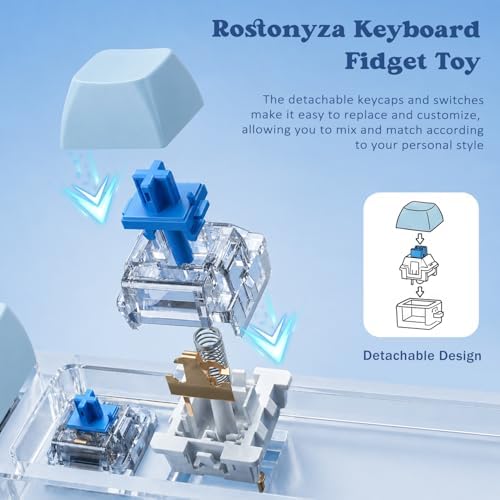 Keyboard Fidget Toy, Creamy Fidget Clicker Keyboard Fidget Keychain, Button Fidget Gifts for Adults, Boost Focus & Ease Anxiety Anywhere — Perfect Stress-Relief Gift (3×3 Grid Layout W)