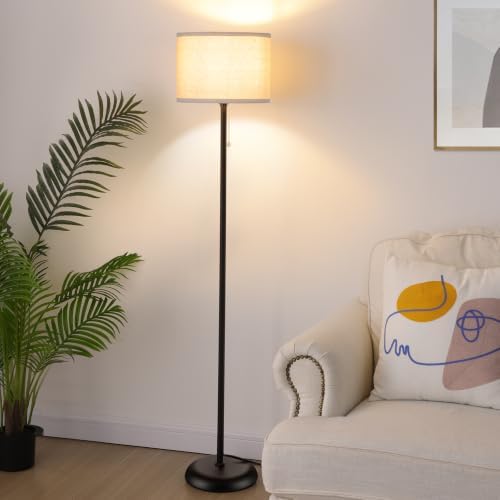 FOLKSMATE Floor Lamp for Living Room Modern Minimalist Tall Black