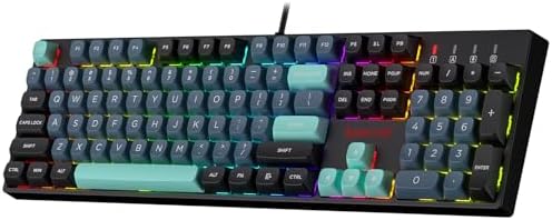 Redragon K582 SE Wired RGB Mechanical Gaming Keyboard, 104-Key, PBT Keycaps