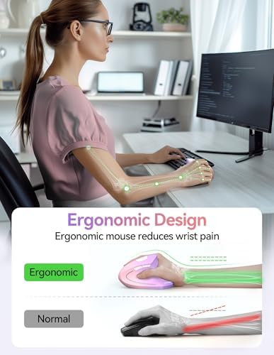 TECKNET Wireless Ergonomic Mouse, Rechargeable Wireless Vertical Mouse