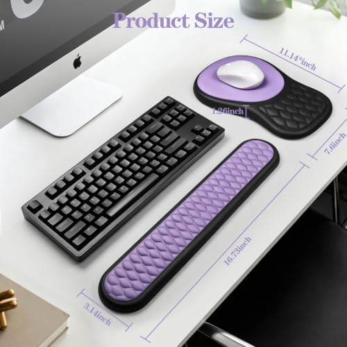 Wrist Rest for Computer Keyboard and Mouse Pad Set with Massage Design