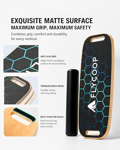 Balance Board for Adult with Adjustable Stoppers: 3 Modes Wobble Board with Roller Exercise Balancing Stability Trainer for Improve Balance Non Slip Surface