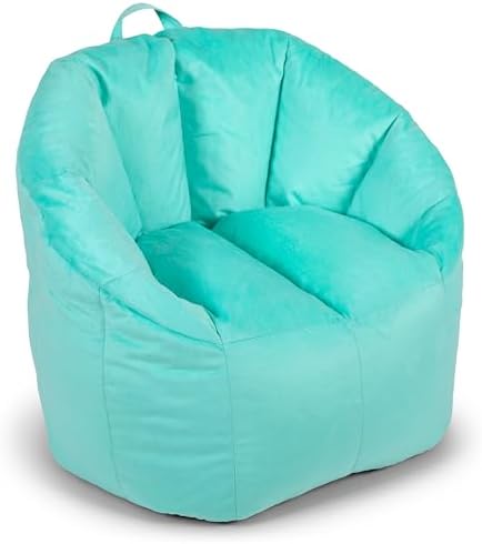 Big Joe Milano Bean Bag Chair for Kids, Teens, Adults, Mint Plush, Ultra-Soft Polyester, Lightweight Seat for Reading Nook and Gaming, 2.5 Foot Refillable