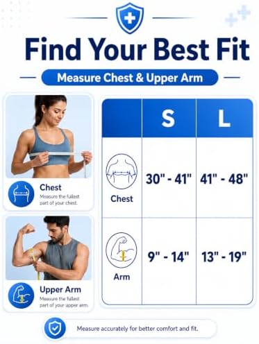 Shoulder Brace 1 Pack, Pain Relief Rotator Cuff & AC Joint Support, Adjustable Compression Sleeve for Men & Women, Fits Left and Right Arm